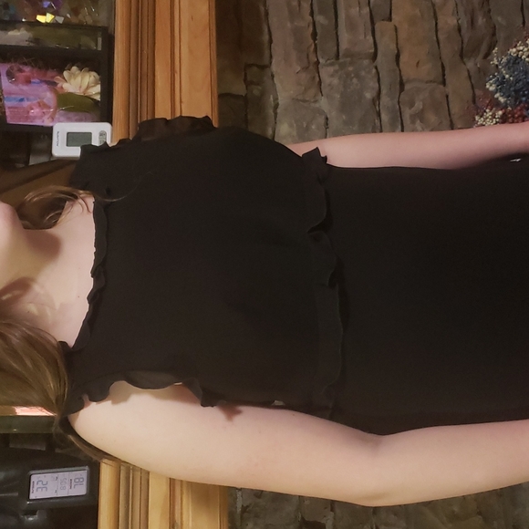 SALE⚡️ADRIANNA PAPELL SILK RUFFLE SZ 10/12 READ - Picture 10 of 13